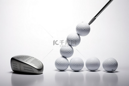 高尔夫球杆球和球杆及其周围的刀片