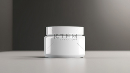 化妆品霜背景图片_紧凑型塑料罐中化妆品霜包装的 3D 渲染