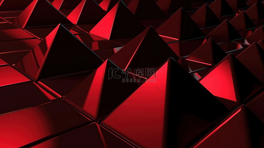 3d 抽象背景深红色三角形