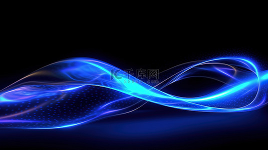 运动风格背景图片_动态霓虹灯风格优雅运动蓝线抽象背景 3D