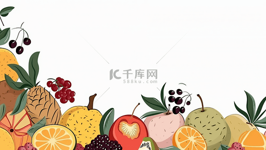 卡通水果背景图片_水果边框插图