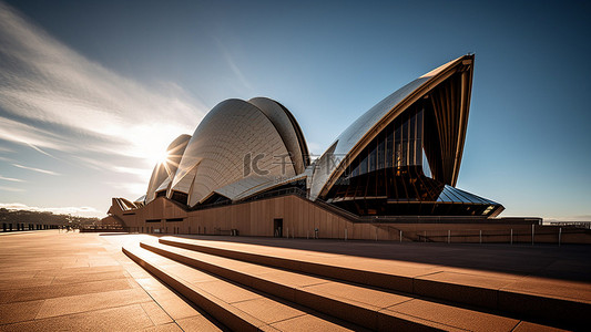 世界文化遗产背景图片_悉尼歌剧院地标景点背景