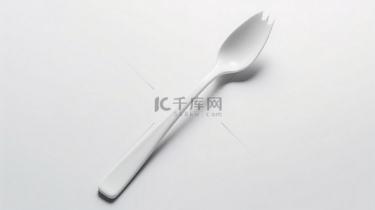 刀叉插图背景图片_3d 呈现白色背景上的塑料刀