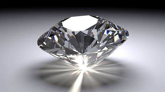 圆形宝石背景图片_白色背景上圆形钻石的 3d 渲染