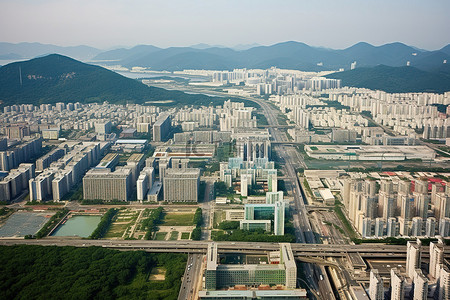 首尔北部绿地鸟瞰图