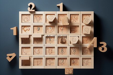 日历是用木头和纸字母制成的
