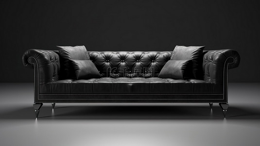 家具设计中正面木炭沙发的 3D 渲染