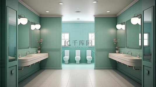 厕所公用背景图片_高档公共卫生间现代3D室内设计
