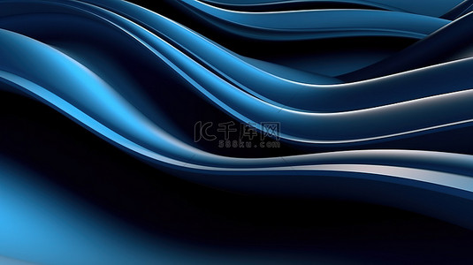 3d 渲染抽象蓝线表面背景