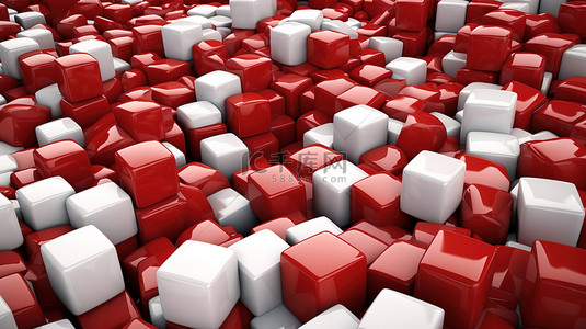 发展目标背景图片_一堆带有红色目标立方体的白色空白立方体关闭了高质量 3D 渲染