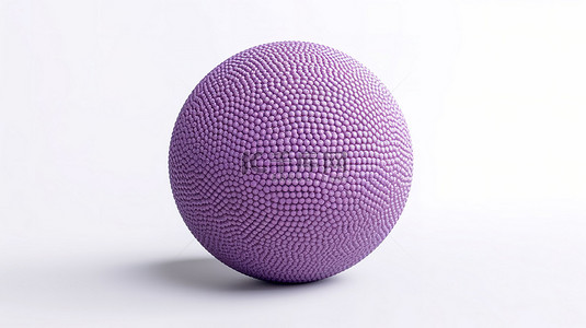 白色泡泡装饰背景图片_白色背景 3D 渲染中装饰石膏覆盖紫色体积球体的特写视图