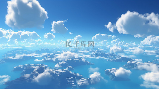 蓝色天空云彩背景图片_天空梦幻云层白云