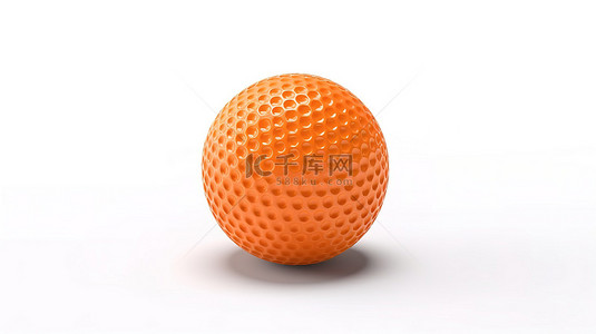 圆圈背景图片_3d 渲染白色背景与橙色高尔夫球