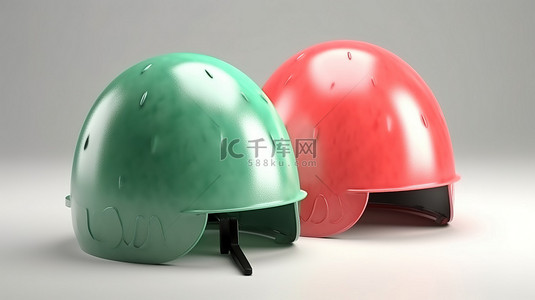 3d 渲染中西瓜头盔保护的保证概念蛋