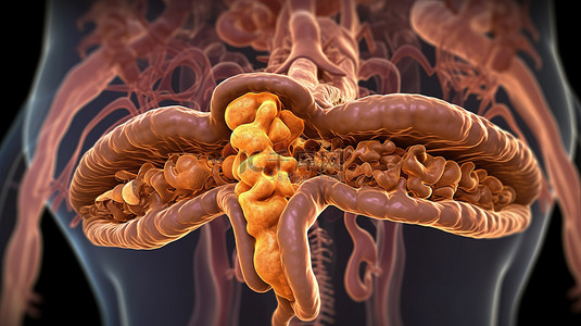 人体艺丝袜术背景图片_憩室病的例证，一种以肠道憩室形成为特征的胃肠道疾病