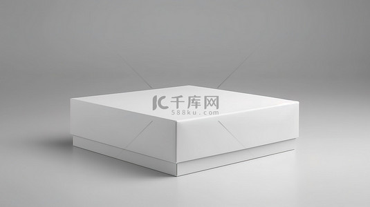 3D 渲染的产品包装，带有用于演示的空白白盒
