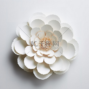 白纸花背景图片_白色表面上的一朵纸花