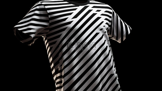 深色质感纹理背景图片_黑色白色条纹 3d T 恤