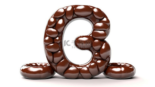 美味的巧克力豆形成数字 8 甜蜜的 3D 插图