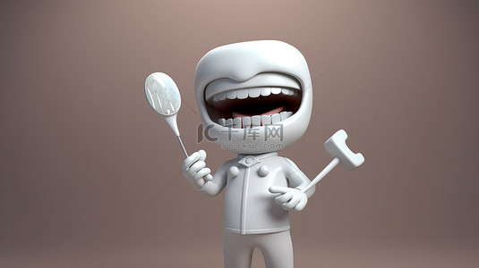 牙刷挥动 3d 牙医促进牙齿卫生