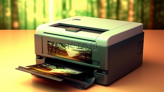 3D 打印照片从打印机渲染插图