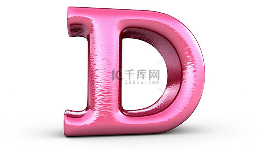 标题用背景图片_标题白色背景，带有粗体大写字母 d 3d，用粉红色皮革和皮肤纹理渲染