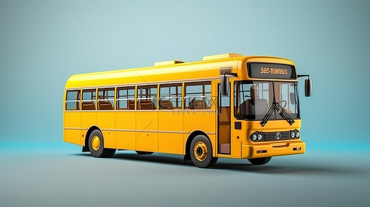 用于客运的插图 3D 城市公交车模板