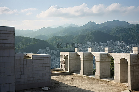 罗尔背景图片_首尔南部的科科罗尔桥和山遗址