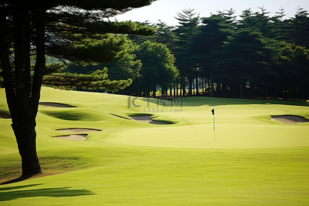 戶外高爾夫背景图片_4 洞日本禅流高尔夫球场