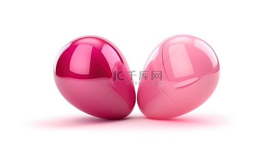 白色背景上的 3d 粉色全息气球形状为“你好”一词