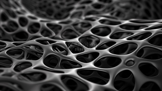 礼变形字背景图片_灰色背景上的抽象 3D 渲染变形黑色网格