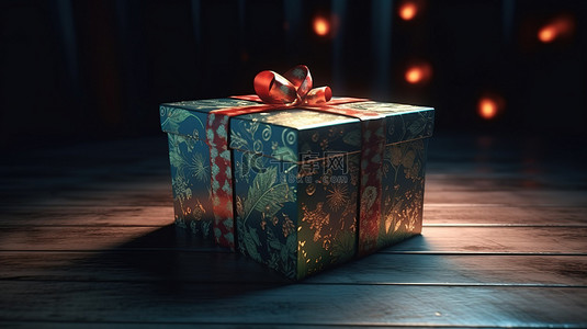 圣诞礼物盒背景图片_3D 可视化圣诞礼物盒