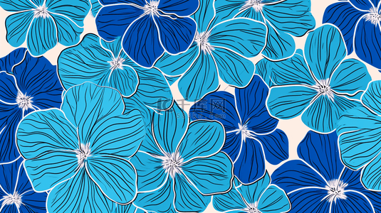 蓝色平铺简约纹理小花的背景图16