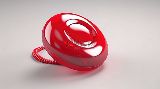 3D 隔离中的电话呼叫图标 用于拒绝来电的红色电话图标
