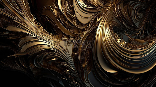 波形状背景图片_螺旋线艺术装饰迷人的 3D 抽象墙纸具有流动的漩涡形状
