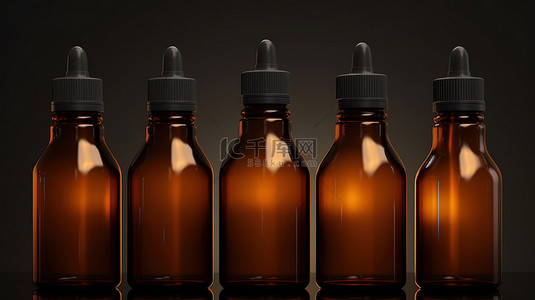 格式合同背景图片_3d 渲染格式的未标记琥珀色滴管瓶