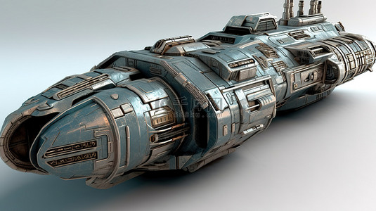 船中船背景图片_3d 渲染中的程式化科幻宇宙飞船