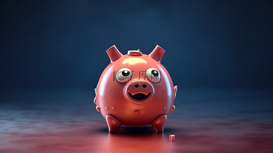 金融锤子背景图片_令人毛骨悚然的存钱罐的 3D 渲染