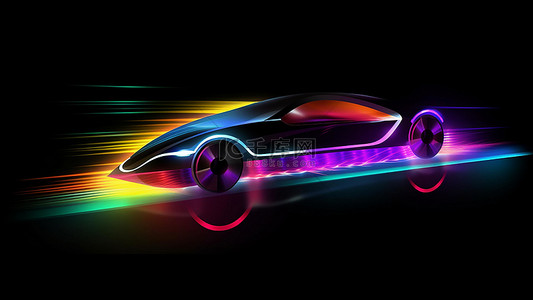 彩色汽车背景图片_汽车光效抽象速度光线