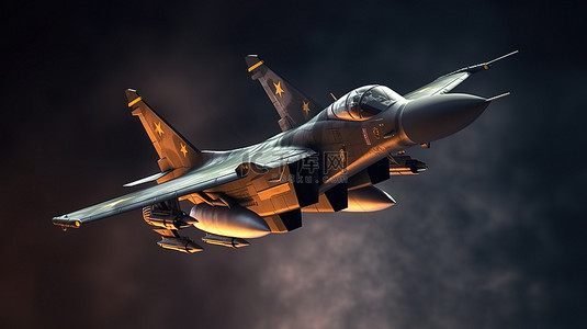 战斗飞机背景图片_高科技军用战斗机的 3d 渲染