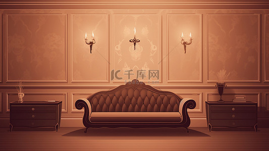 客厅装饰棕色