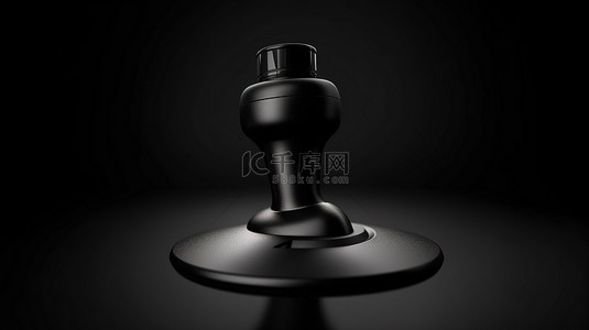 ps游戏机背景图片_平原背景上单独黑色操纵杆的 3D 渲染