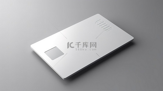 背面银行卡样机用于定制设计 3D 渲染的空白信用卡模板