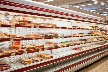 超市翻倒的货架背景图片_超市货架全景