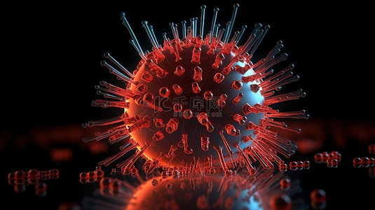 3d 渲染将致命冠状病毒的爆发描述为全球流行病医疗危机