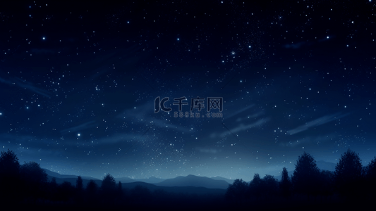 森林山脉夜晚星空繁星广告背景