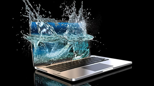 笔记本电脑创建 3D 水中倒影