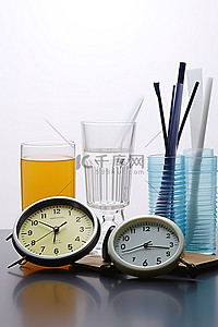 洗用品背景图片_桌上展示的卫生用品和眼镜