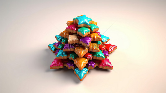 马的设计背景图片_托马斯的圣诞树饼干节日糖果 3D 建模