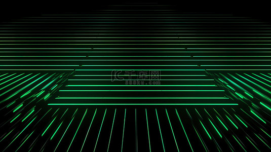 波浪形壁纸背景图片_按行排列的 3D 插图中的绿色几何图案